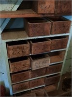 Wood Boxes & Contents