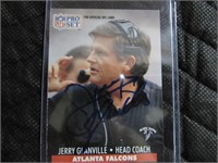 Jerry Glanville Signed Falcons Football Card
