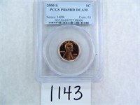 2000-S One Cent PCGS graded PR69 RD DC