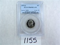 1975-S Five Cents PCGS Graded PR69 DC