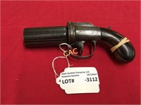 ANTIQUE English Pepper Box21 37cal Revolver