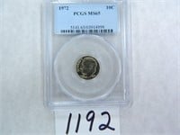TWO (2) 1972 Roosevelt Dime PCGS Graded MS65