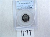 TEN (10) 2002-S Five Cents PCGS Graded PR69 DC