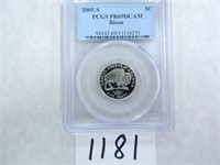 2005-S Bison Nickel, PCGS Graded PR69 DC   U.S