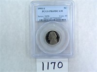 1995-S Five Cents PCGS Graded PR69 DC