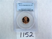 2007-S One Cent PCGS graded PR69 RD DC