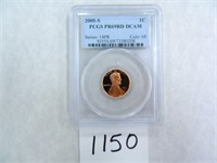 TWO (2) 2005-S One Cent PCGS graded PR69 RD DC