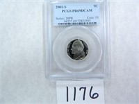 2001-S Five Cents PCGS Graded PR69 DC