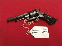 ANTIQUE Belgium Pin Fire 38cal Revolver
