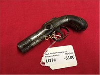 ANTIQUE Allen Wheel Lock Pepper Box 34cal Revolver