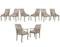 Eight Marbleized Dining Room Chairs