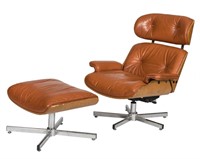 Eames Style Chair and Ottoman -  Italy