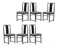 Six Black Lacquer Dining Chairs