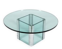 Leon Rosen for Pace Glass Coffee Table