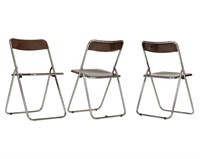 Four Italian Mid Century Folding Chairs