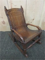 19th Century Curved Wood Childrens Rocker