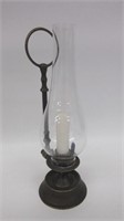 Small Antique Hurricane Glass Candle Sconce