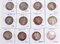 Coin 12 Untied States Barber Half Dollars