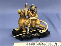 Fabulous carved mammoth ivory oriental figurine 8"