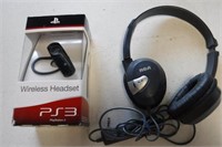 PS3 Bluetooth Wireless Headset / RCA Headphones