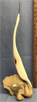 23" walrus ivory cormorant done by Charles Edwards