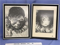 Lot of 2 pictures by Higgins, one is a little girl