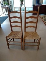 Pair of Ladder Back Dinning Chairs