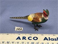 Ivory 4.5" long pheasant, painted imported