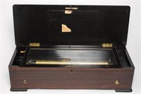 Swiss Antique Music Box, 9-Tune, in Marquetry Case
