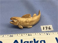 Ancient koi fish 2.25" long, well carved         (