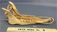 Caribou jawbone sled, 14" long, unusually made wit