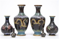 Chinese Cloisonne Dragon Vases