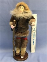 15" handmade Alaskan native doll, with tanned leat