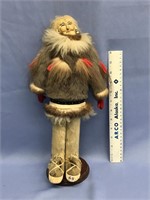 16" handmade Alaskan native doll, with tanned leat