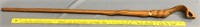 African wooden walking stick, with carved cobra he