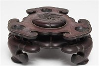 Chinese Qing Carved Hardwood 2-Level Stand