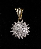 Sterling Silver Gold Plated Diamond Pendant RV$600
