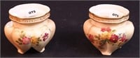 A pair of Royal Worcerster three-footed vases,