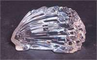 A porcupine crystal paperweight marked