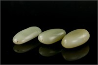 3 PC Chinese Hetian White Jade Raw Stone