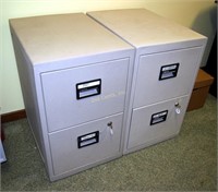 Pair Of Sentry 2 Drawer Fire Safe File Cabinets