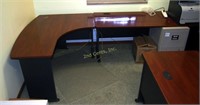 Dark Corner Desk And Side Extension