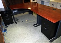 2 Piece Office Desk And File Box Lot