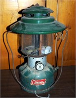 Vintage Green Coleman Double Globe Camping Lantern