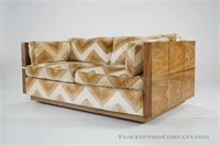 Mid Century Sofa with Brass Inlay ( 1 of 2)