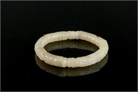 Chinese White Hardstone Carved Bracelet