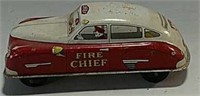 Tin fire chief wind-up car