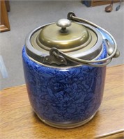 Small antique blue Oriental jar