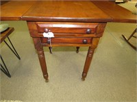Cherry 2 drawer double drop leaf table