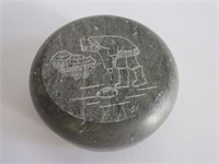 Soapstone Inuit Carved Box